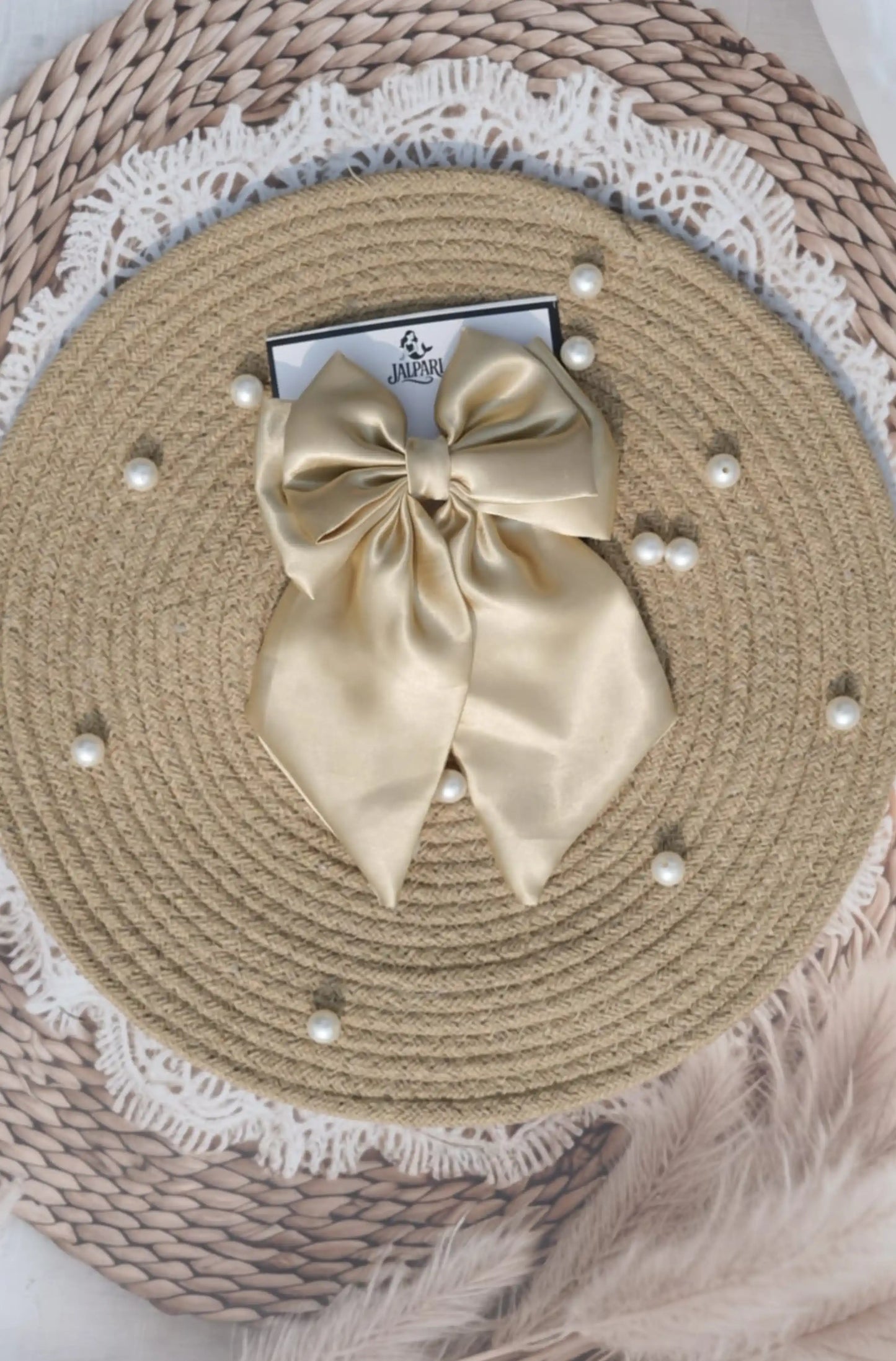 BIGGIE BOWS GOLDEN SATIN FABRIC