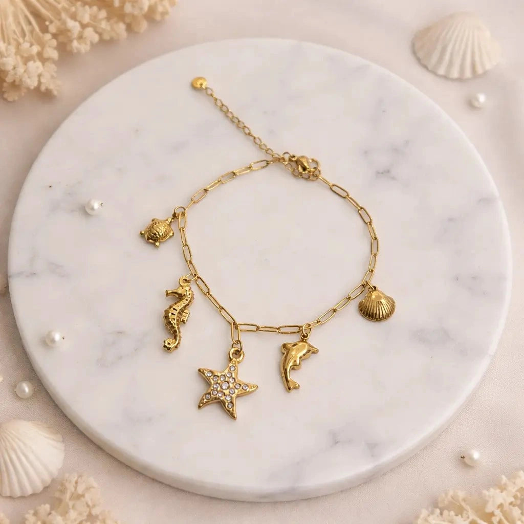OCEAN CHARM CHAIN BRACELET | JP-CB-0010 | ANTI-TARNISH