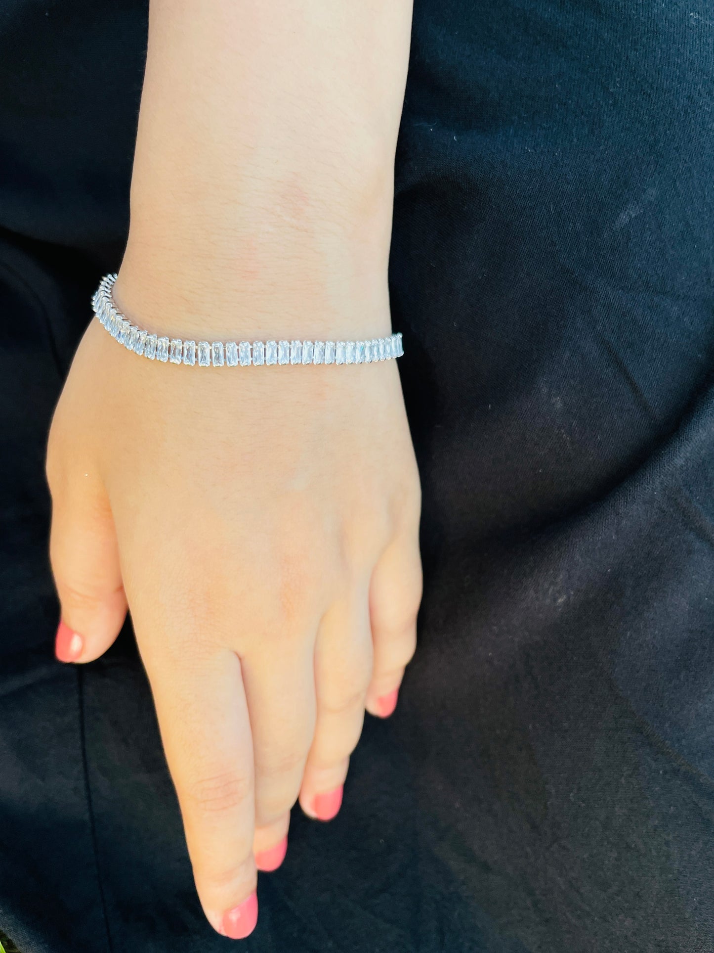 SILVER GLAZE TENNIS BRACELET