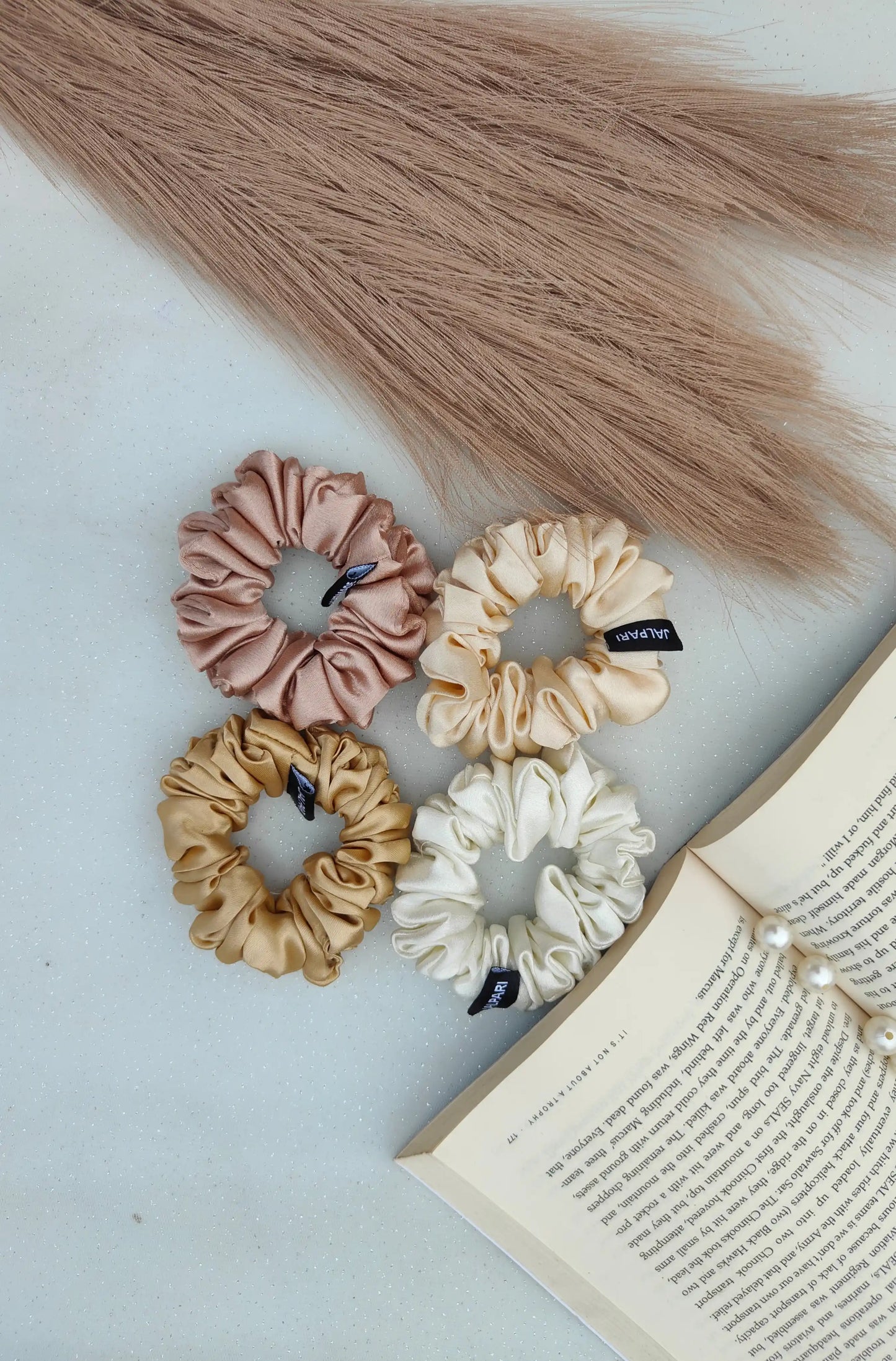 SCRUNCHIE COMBO | NUDE SHADES | PACK OF 4 | SATIN FABRIC