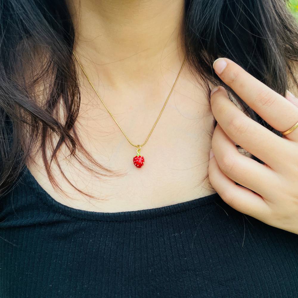 STRAWBERRY CHARM NECKLACE