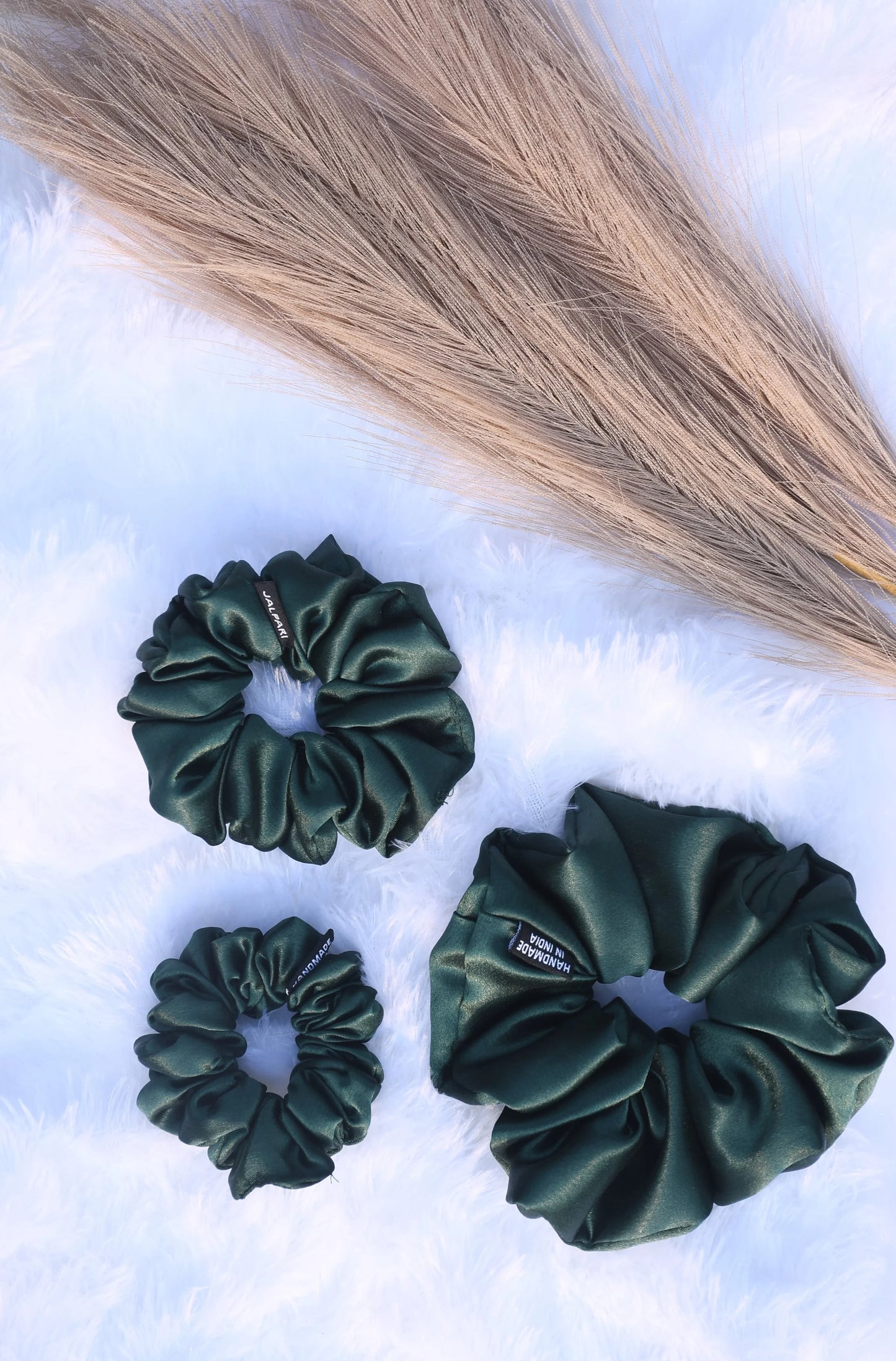 SCRUNCHIE | DARK GREEN COLOUR | SATIN FABRIC