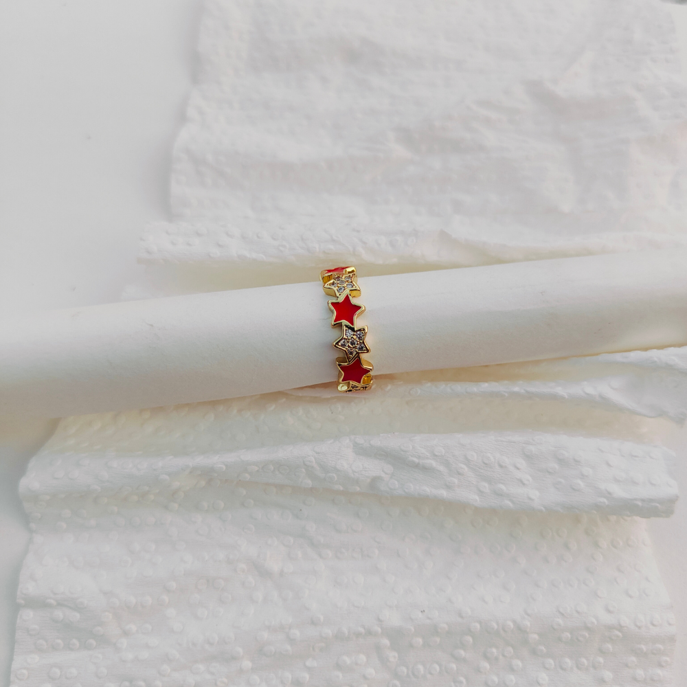 RED STARRY RING