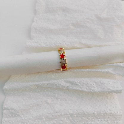 RED STARRY RING