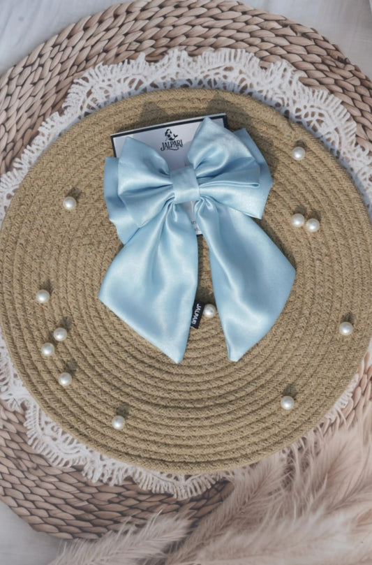 BIGGIE BOWS SKYBLUE SATIN FABRIC