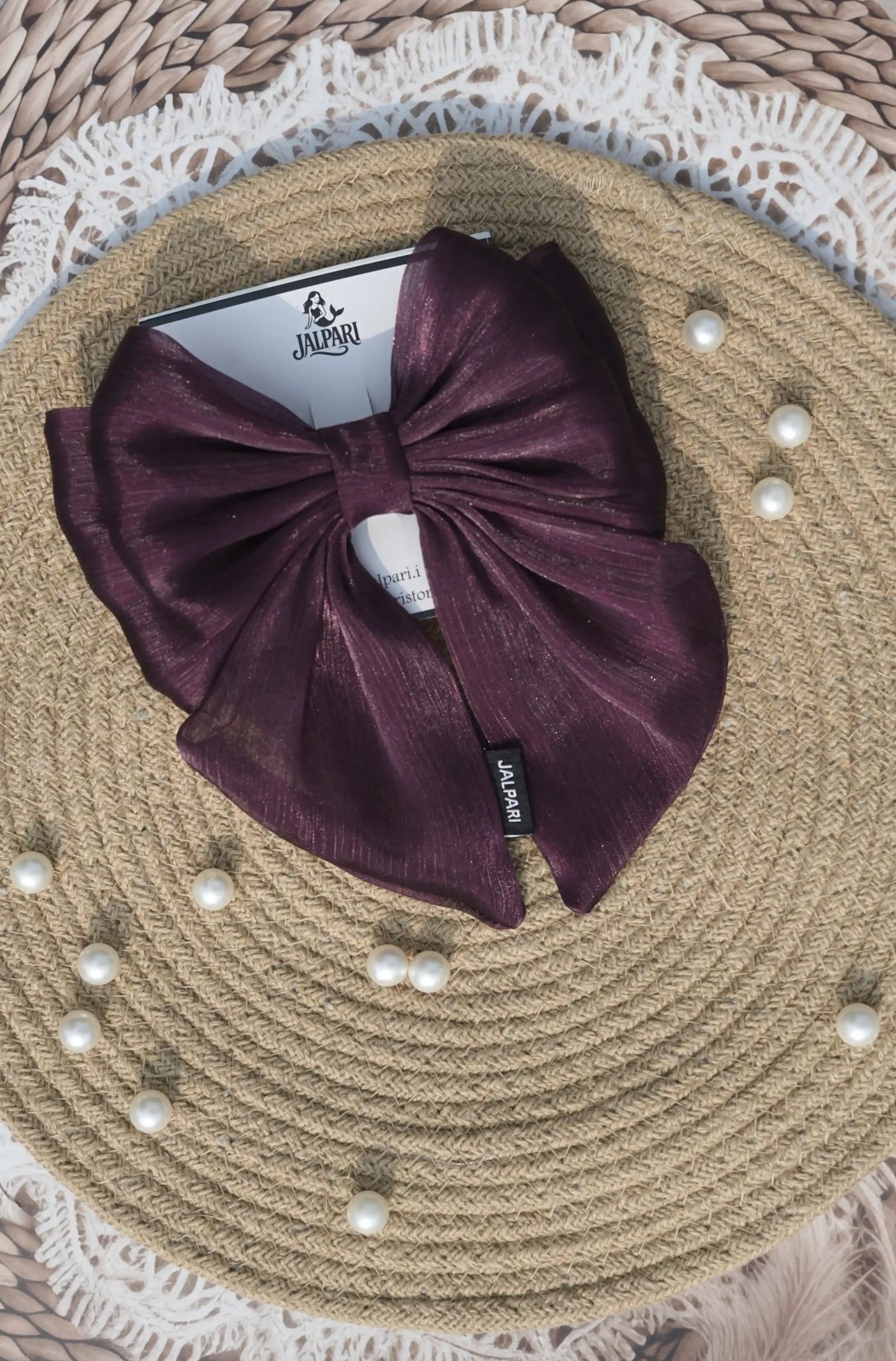 BIGGIE BOWS  PURPUL JIMMY CHOO FABRIC 