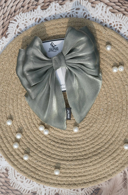 BIGGIE BOWS GREEN JIMMY CHOO FABRIC 