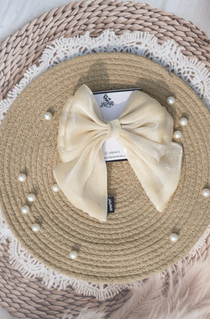 BIGGIE BOWS  CREAM JIMMY CHOO FABRIC 