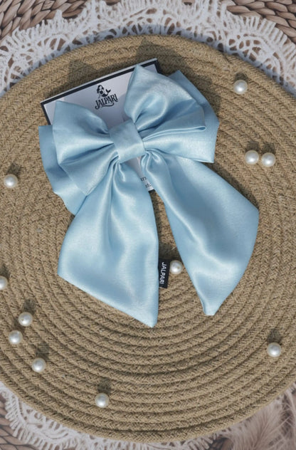 BIGGIE BOWS SKYBLUE SATIN FABRIC