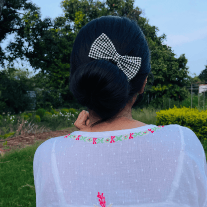 MINI BOWS | GINGHAM CHECK PRINTS | PACK OF 4 | COTTON FABRIC