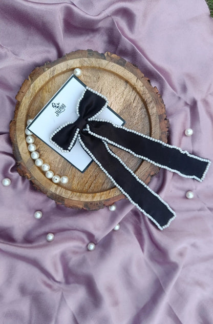 BOW WITH LONG TAIL |  SATIN FABRIC