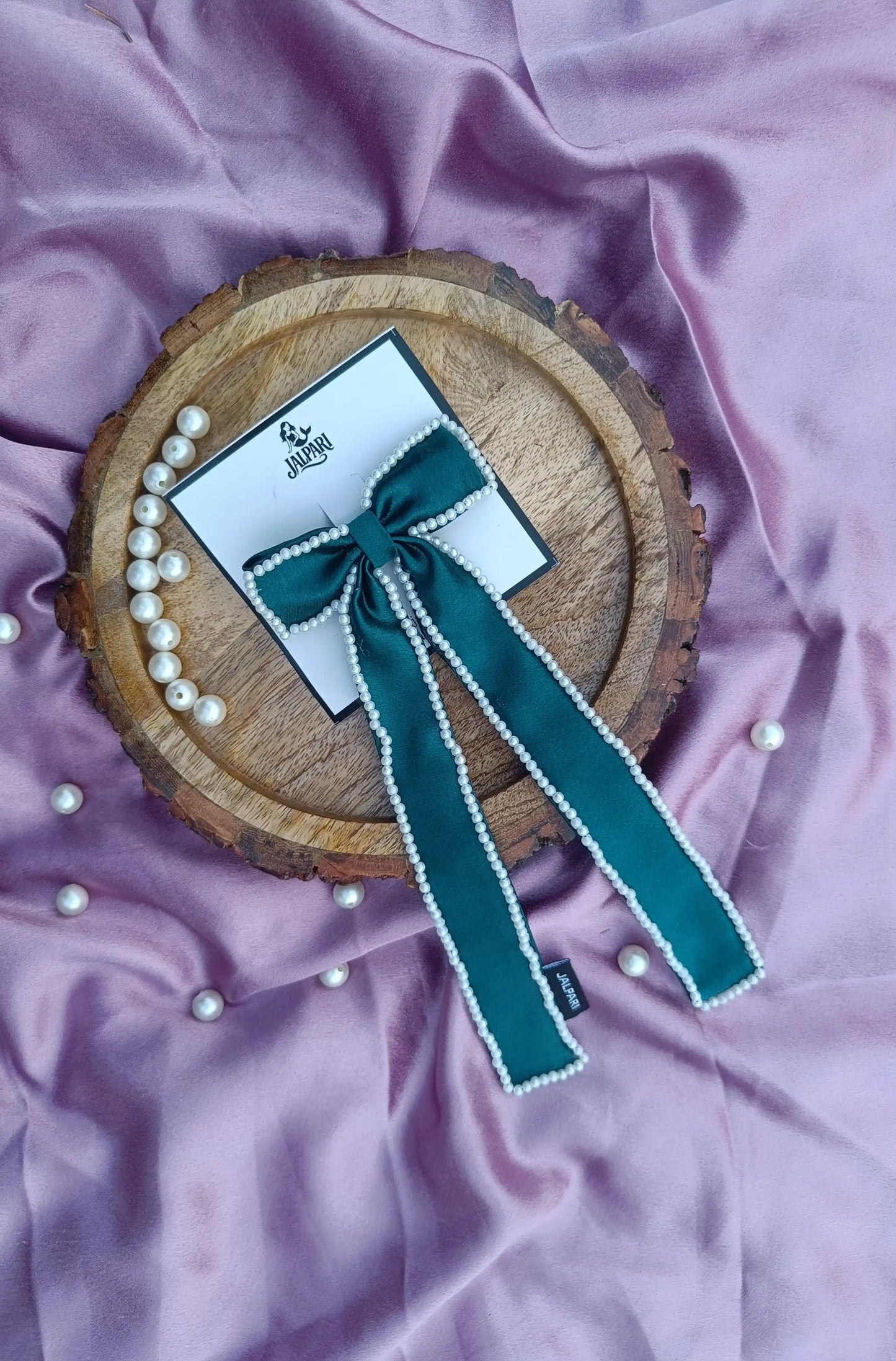 BOW WITH LONG TAIL |  SATIN FABRIC