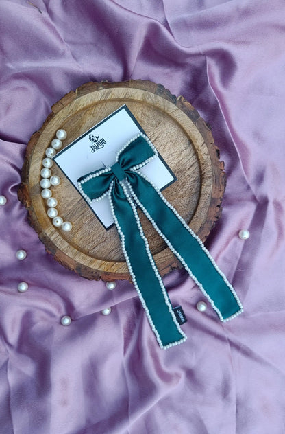 BOW WITH LONG TAIL |  SATIN FABRIC