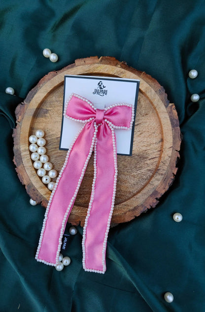 BOW WITH LONG TAIL |  SATIN FABRIC