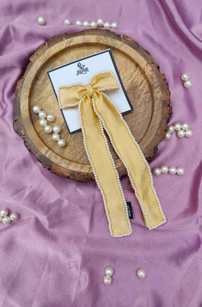BOW WITH LONG TAIL |  SATIN FABRIC