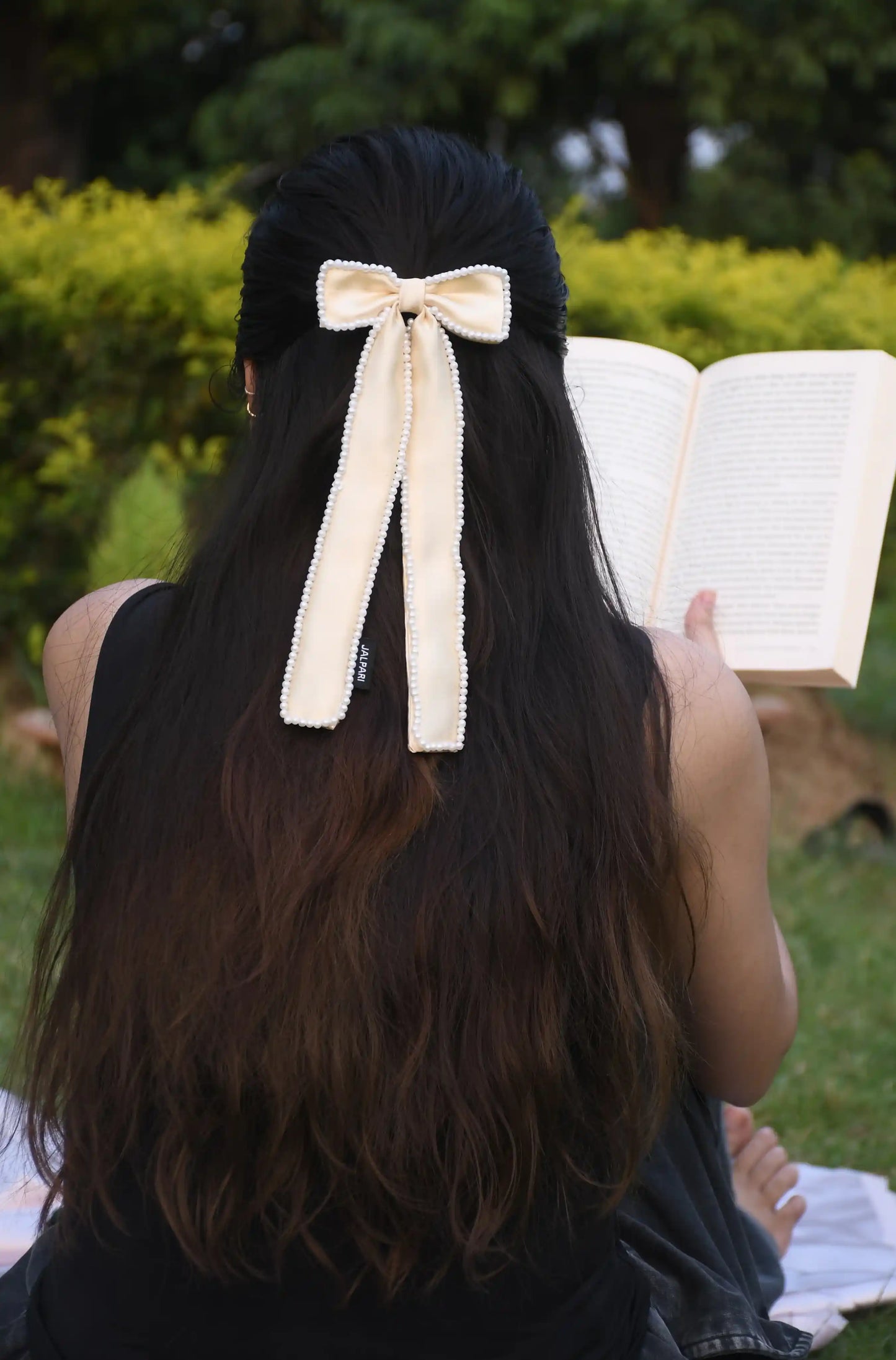 BOW WITH LONG TAIL |  SATIN FABRIC