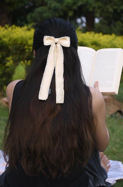 BOW WITH LONG TAIL |  SATIN FABRIC