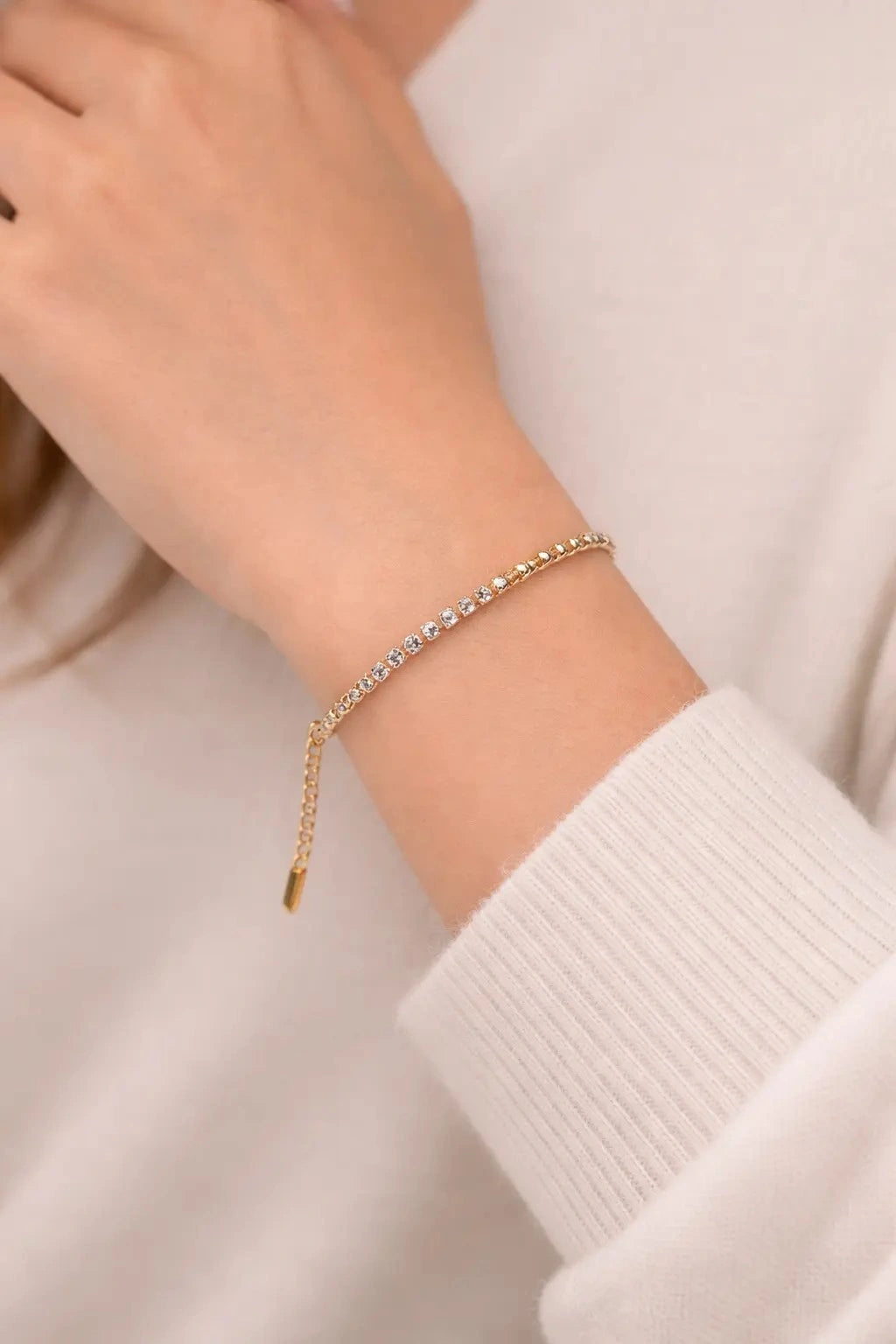 CRYSTAL BEAD CHAIN BRACELET | JP-CB-0016 | ANTI-TARNISH