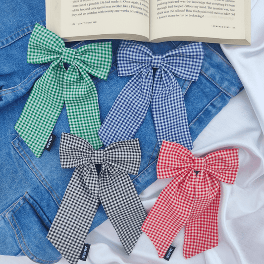 SALIOR BOWS | GINGHAM CHECK PRINTS | PACK OF 4| COTTON FABRIC