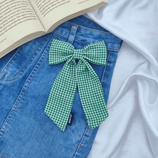 SALIOR BOW | GREEN AND WHITE GINGHAM | COTTON FABRIC