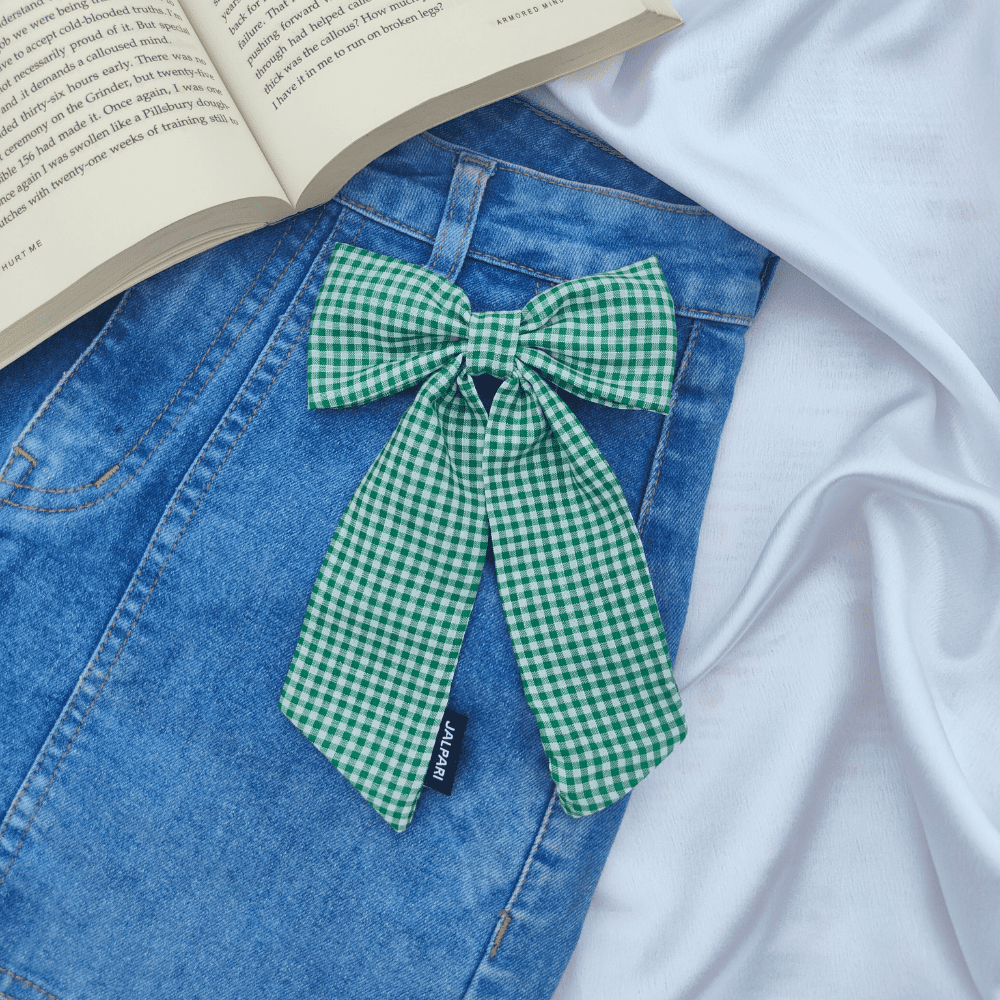 GREEN AND WHITE GINGHAM COMBO | PACK OF 3 | COTTON FABRIC