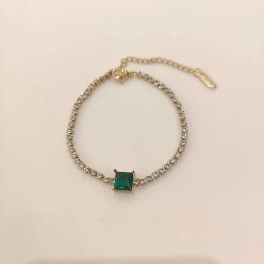 EMERALD SOLITAIRE TENNIS BRACELET | JP-CB-0017 | ANTI-TARNISH