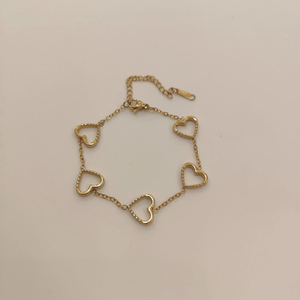 MULTI HEART CHAIN BRACELET | JP-CB-0002 | ANTI-TARNISH