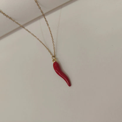 RED MIRCHI ENAMEL NECKLACE | JP-NK-0016 | ANTI TARNISH | JALPARI