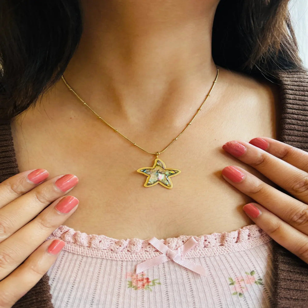STAR SHELL PENDANT NECKLACE | JP-NK-0005 | ANTI TARNISH | JALPARI