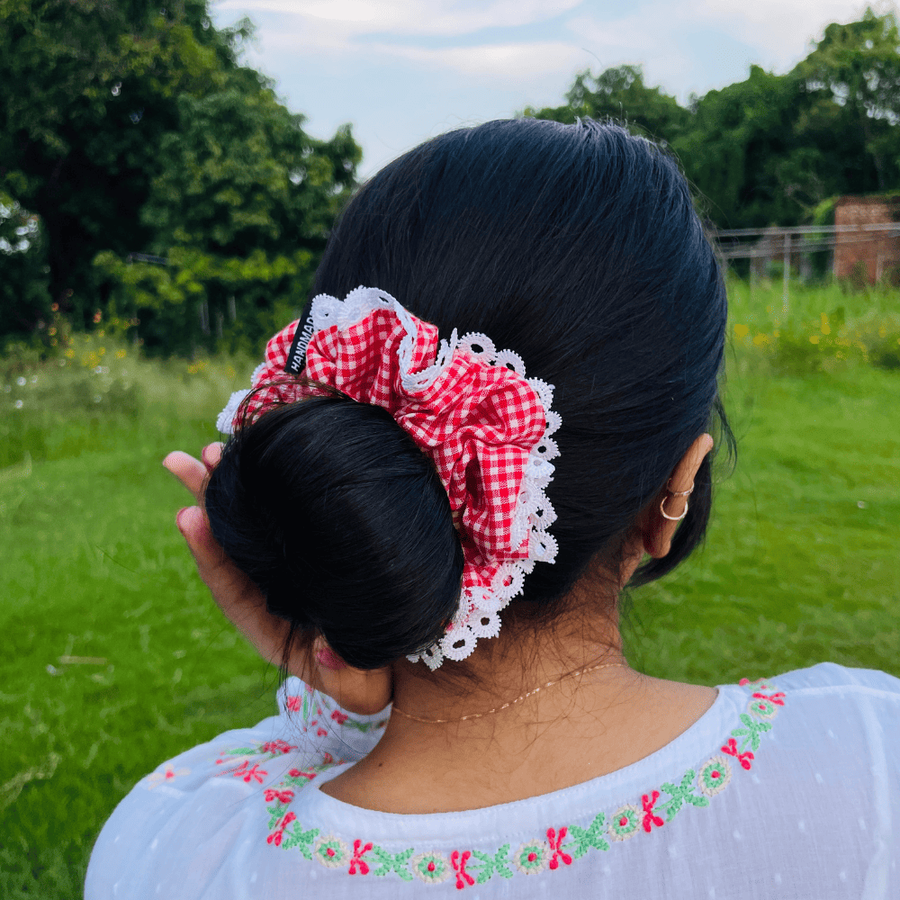 RED AND WHITE GINGHAM COMBO | PACK OF 3 | COTTON FABRIC