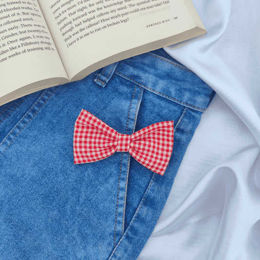 MINI BOW | RED AND WHITE GINGHAM | COTTON FABRIC