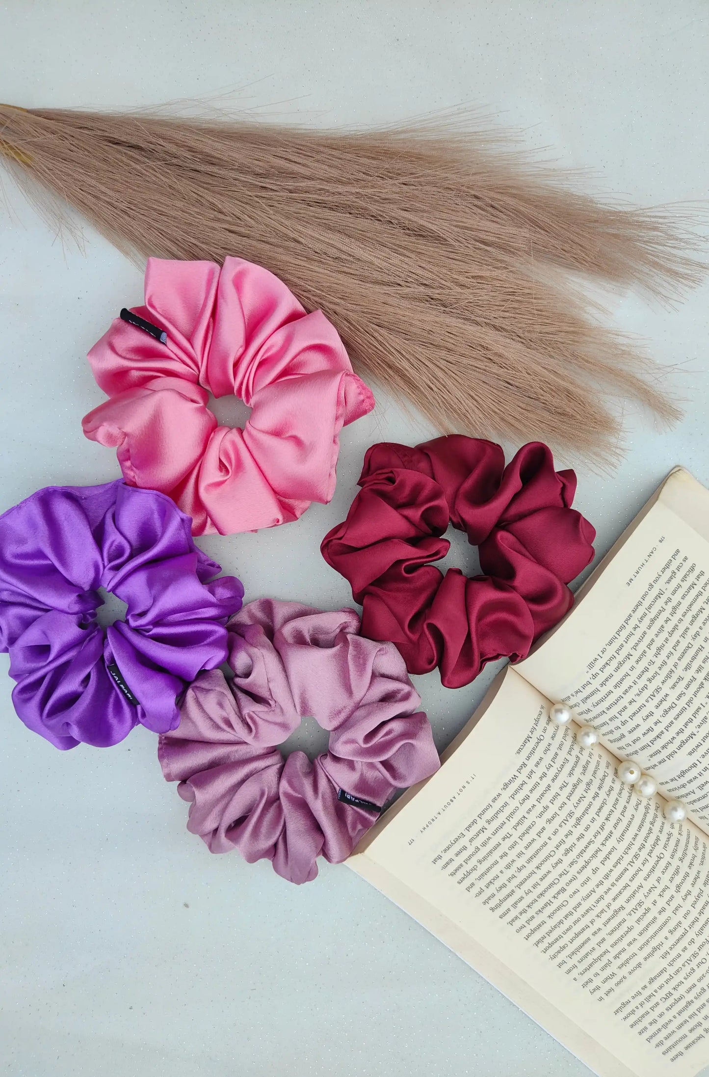 SCRUNCHIE COMBO |  MAGICAL MAUVES | PACK OF 4 | SATIN FABRIC