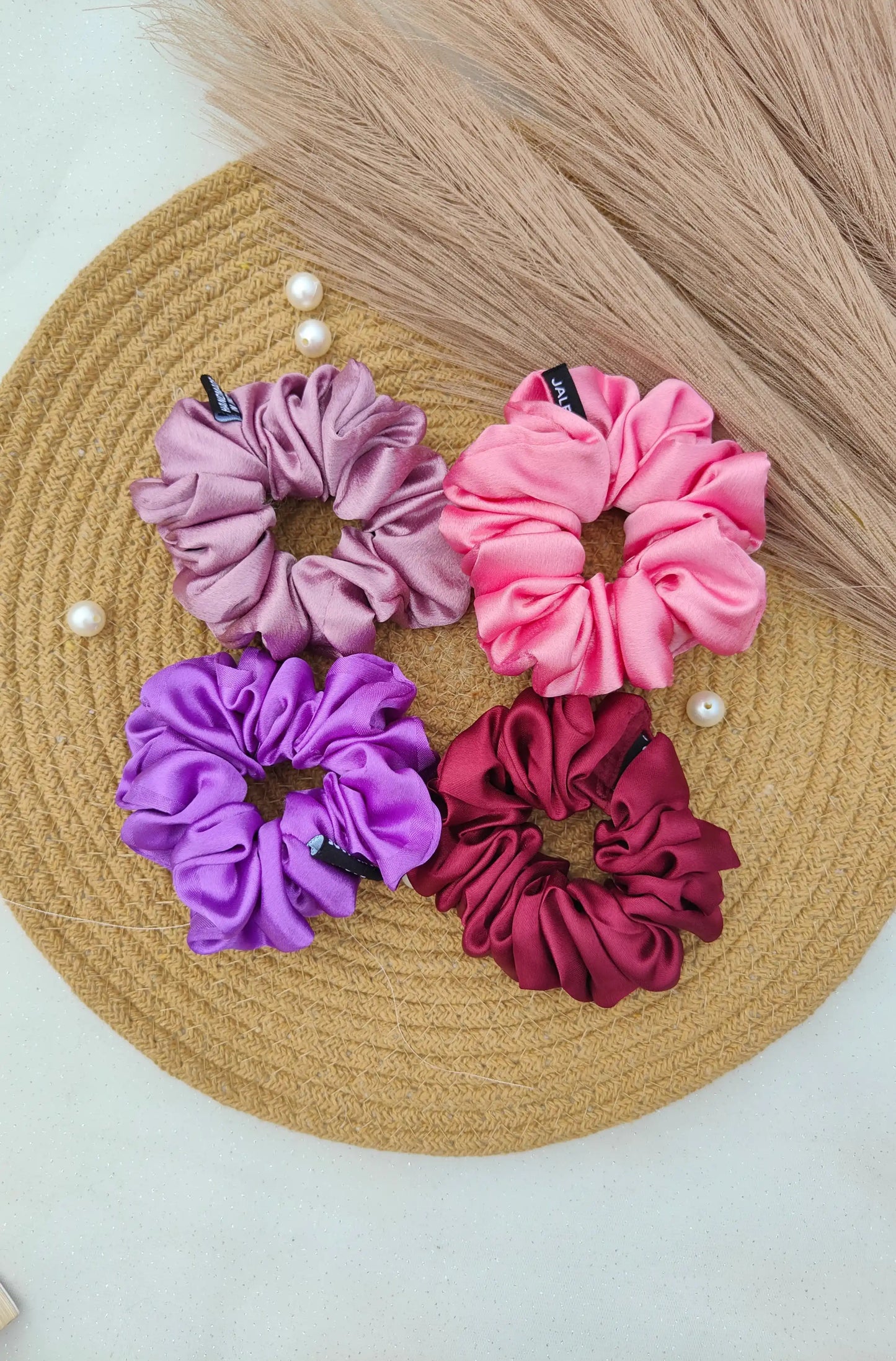 SCRUNCHIE COMBO |  MAGICAL MAUVES | PACK OF 4 | SATIN FABRIC