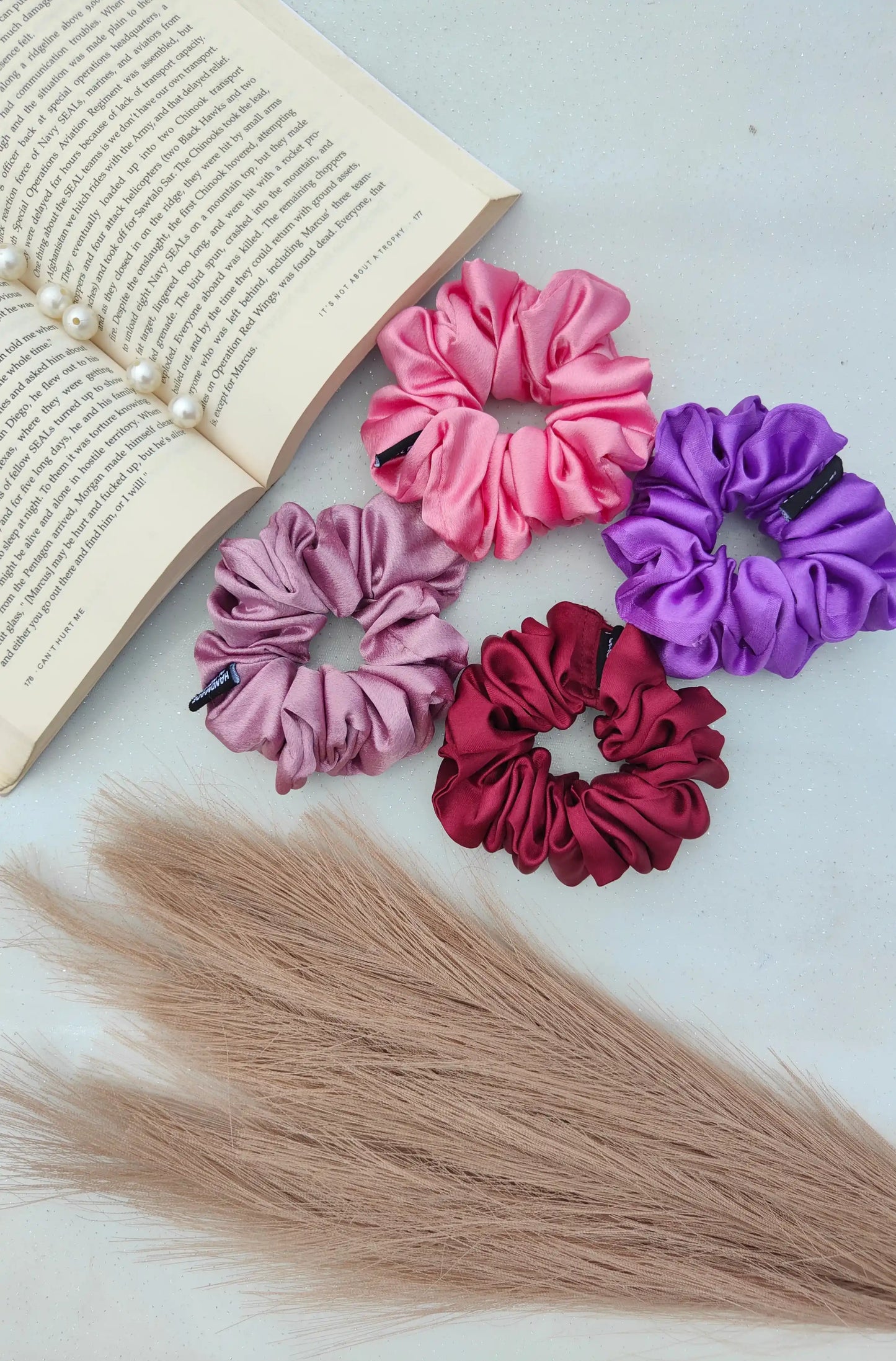 SCRUNCHIE COMBO |  MAGICAL MAUVES | PACK OF 4 | SATIN FABRIC