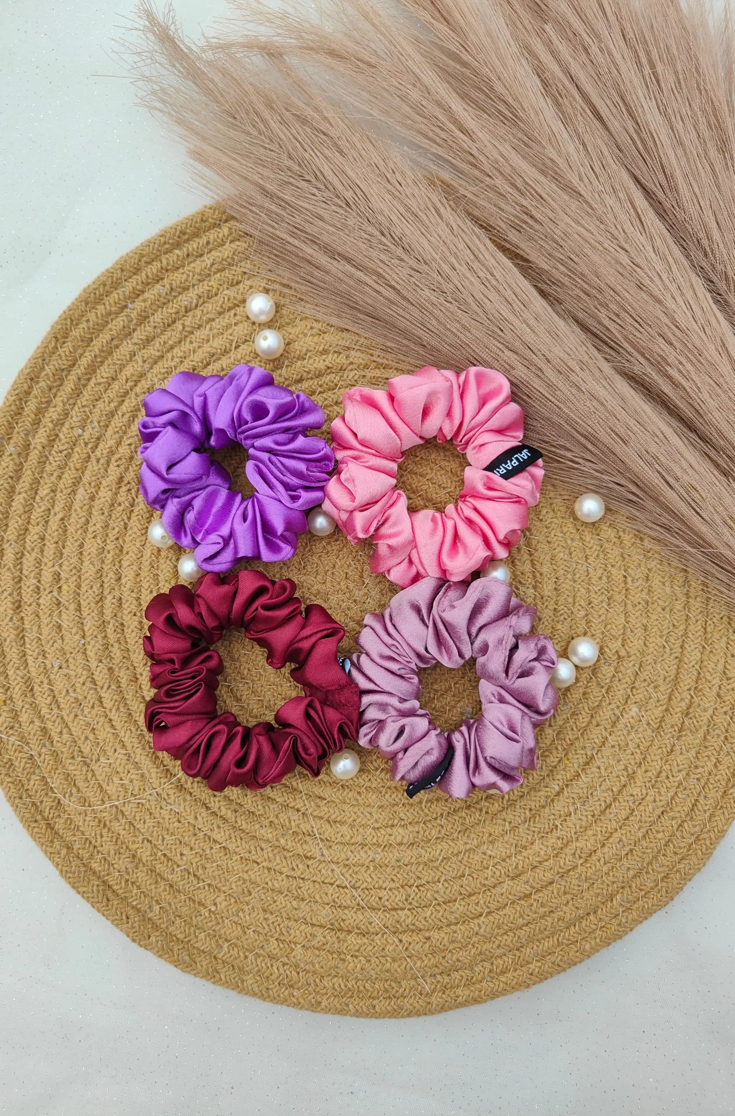 SCRUNCHIE COMBO |  MAGICAL MAUVES | PACK OF 4 | SATIN FABRIC
