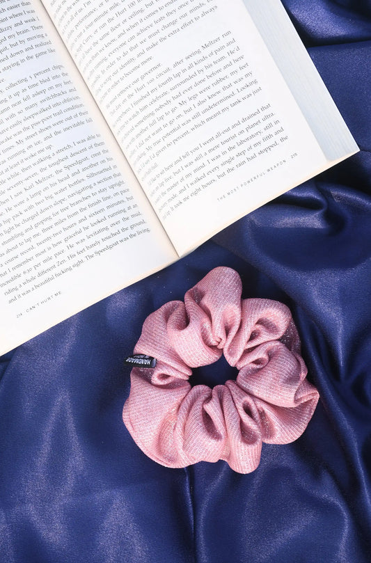 SCRUNCHIE | PINK SHIMMER    | COTTON  BLEND