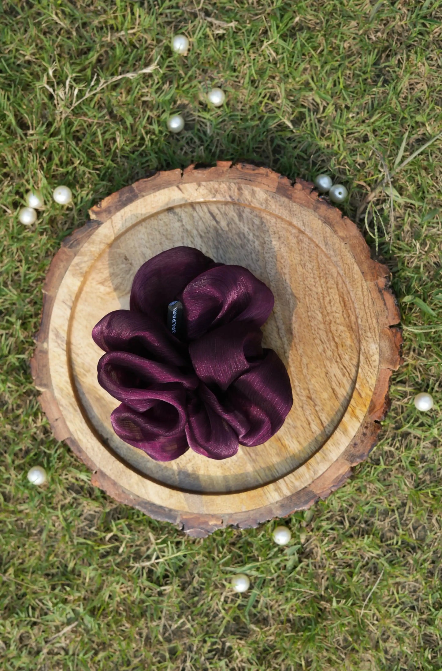 SCRUNCHIE |  WINE COLOUR  | JIMMY CHOO FABRIC