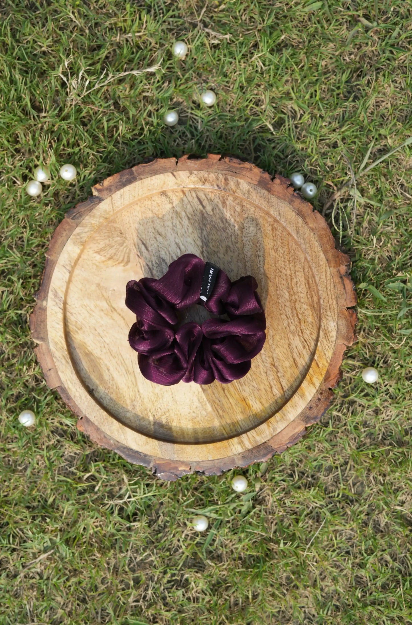 SCRUNCHIE |  WINE COLOUR  | JIMMY CHOO FABRIC