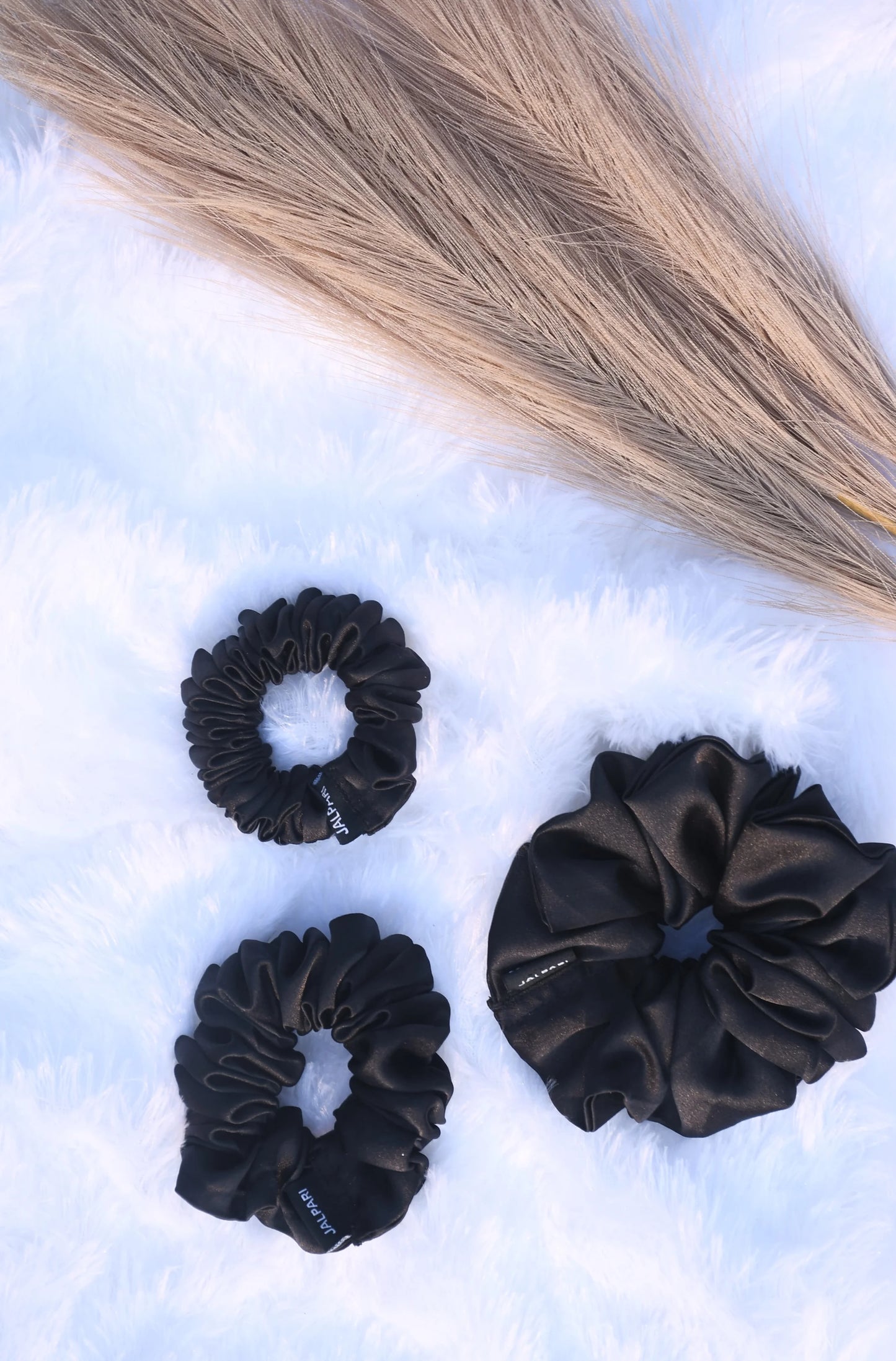 SCRUNCHIE |  BLACK  COLOUR  | SATIN FABRIC