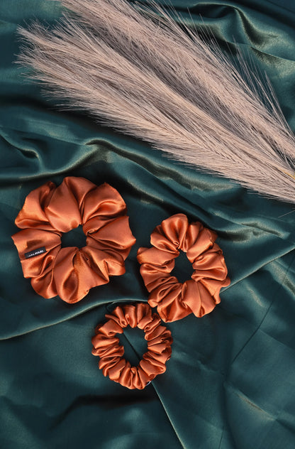 SCRUNCHIE |  COPPER COLOUR  | SATIN FABRIC