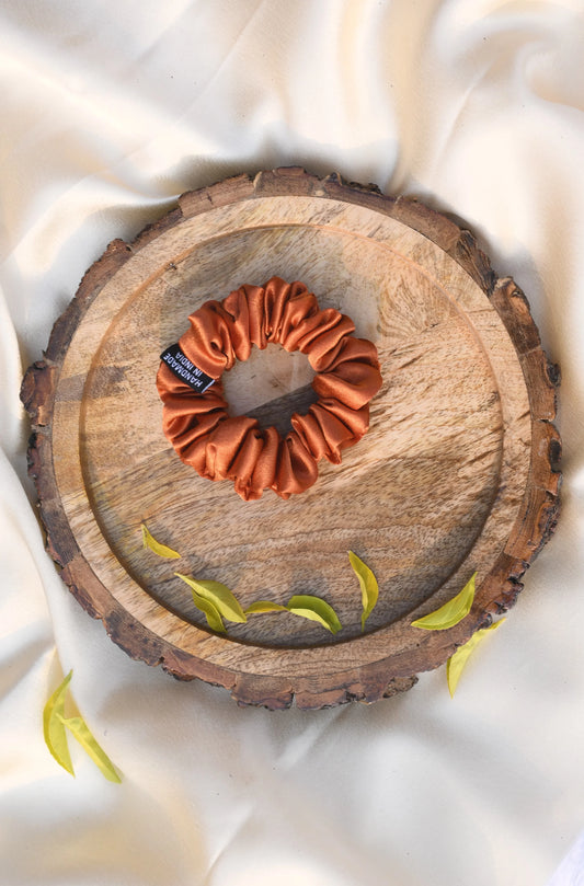 SCRUNCHIE |  COPPER COLOUR  | SATIN FABRIC