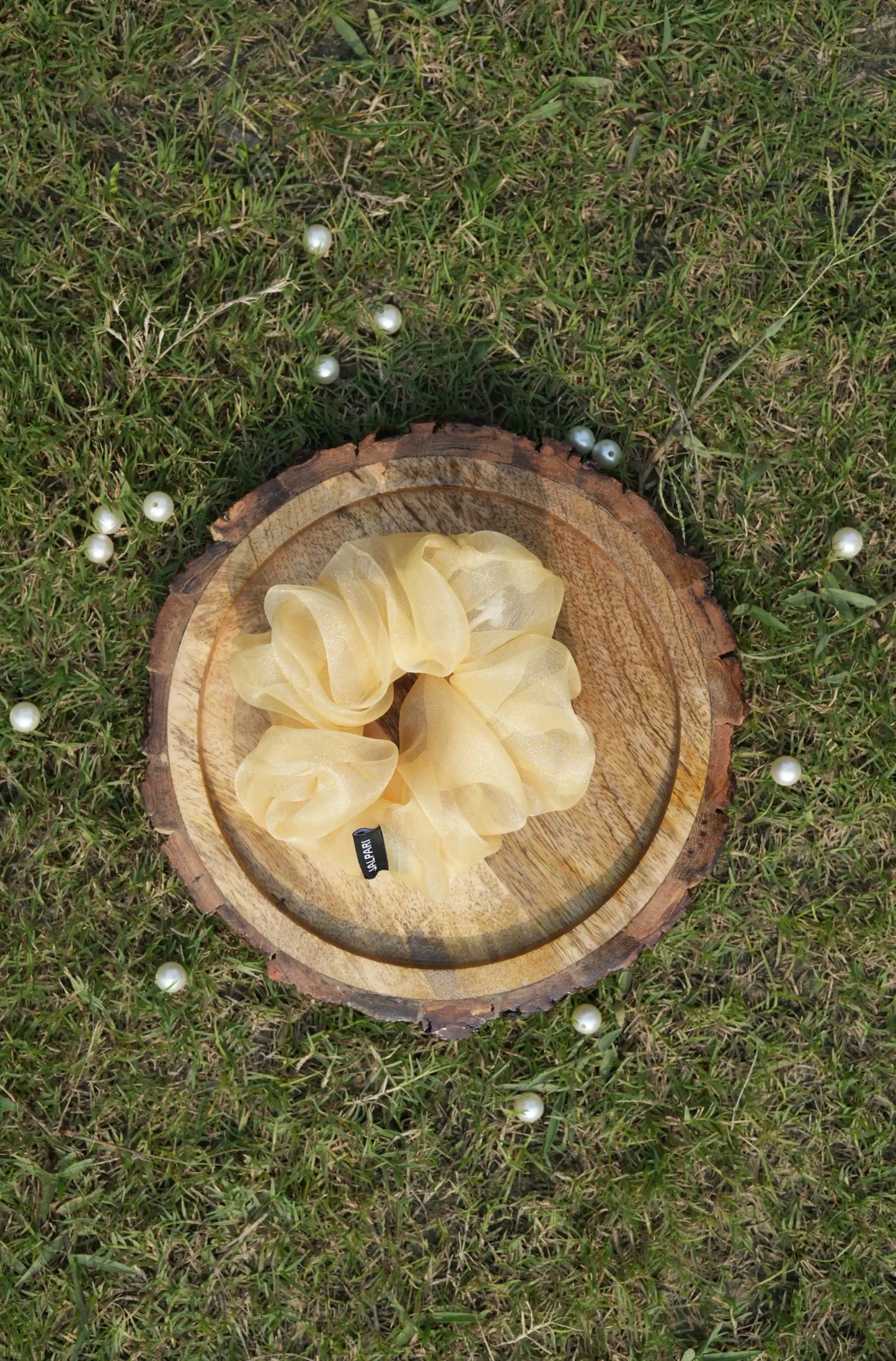 SCRUNCHIE |  CREAMY YELLOW COLOUR  | ORGANZA FABRIC