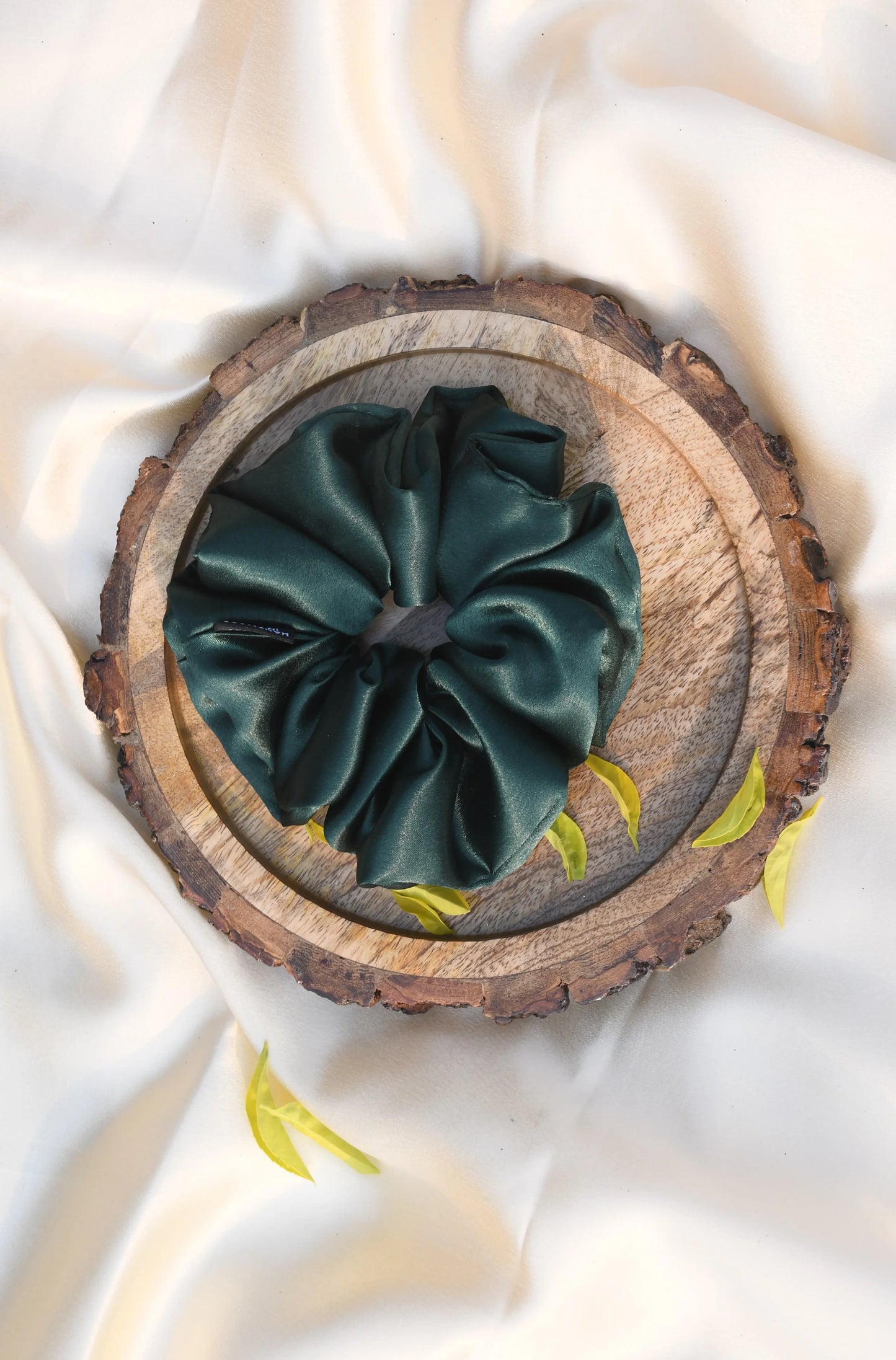 SCRUNCHIE |  DARK GREEN  COLOUR  | SATIN FABRIC
