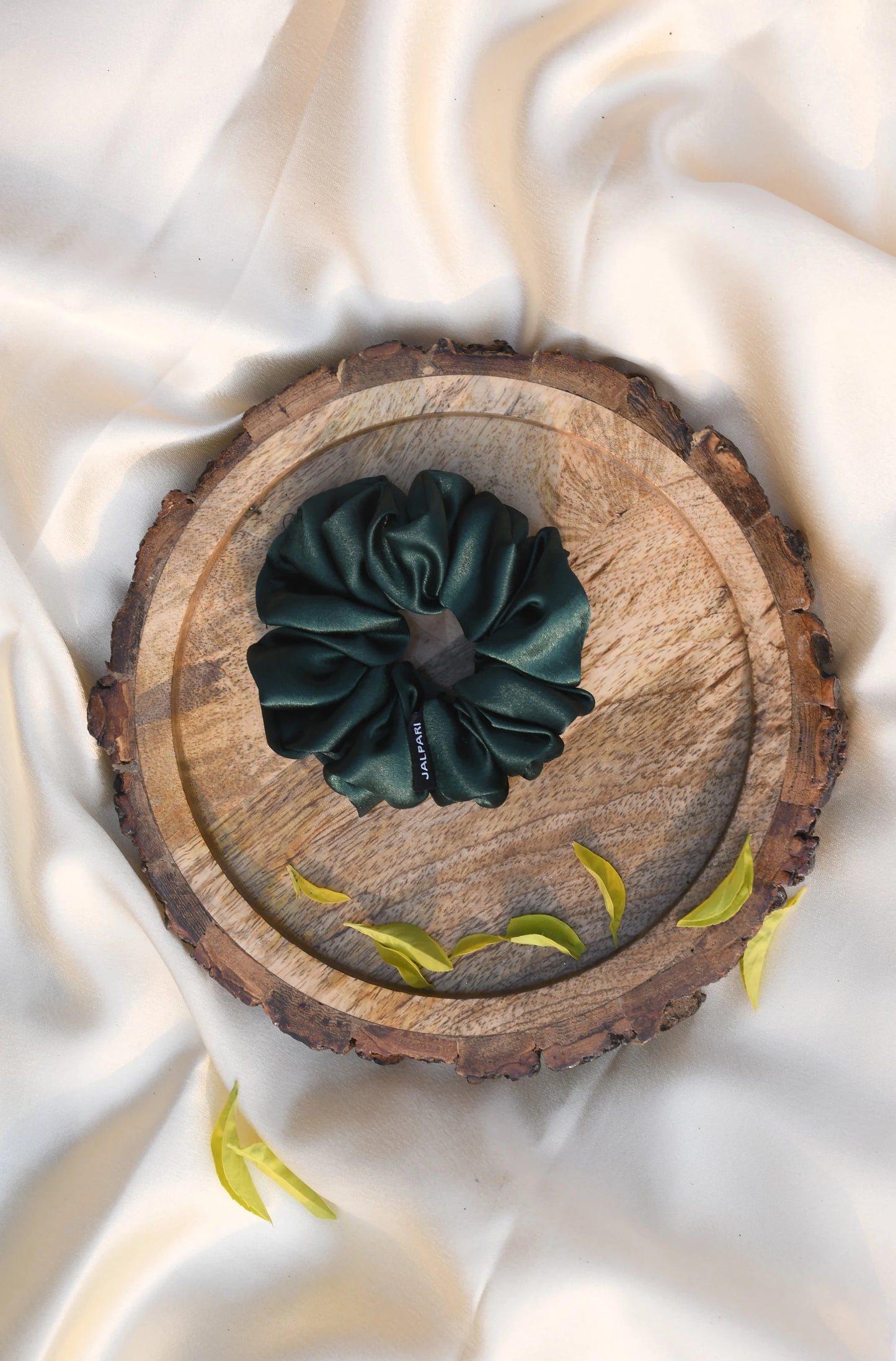 SCRUNCHIE |  DARK GREEN  COLOUR  | SATIN FABRIC