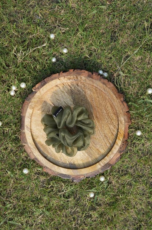 SCRUNCHIE |  FOREST GREEN COLOUR  | ORGANZA FABRIC