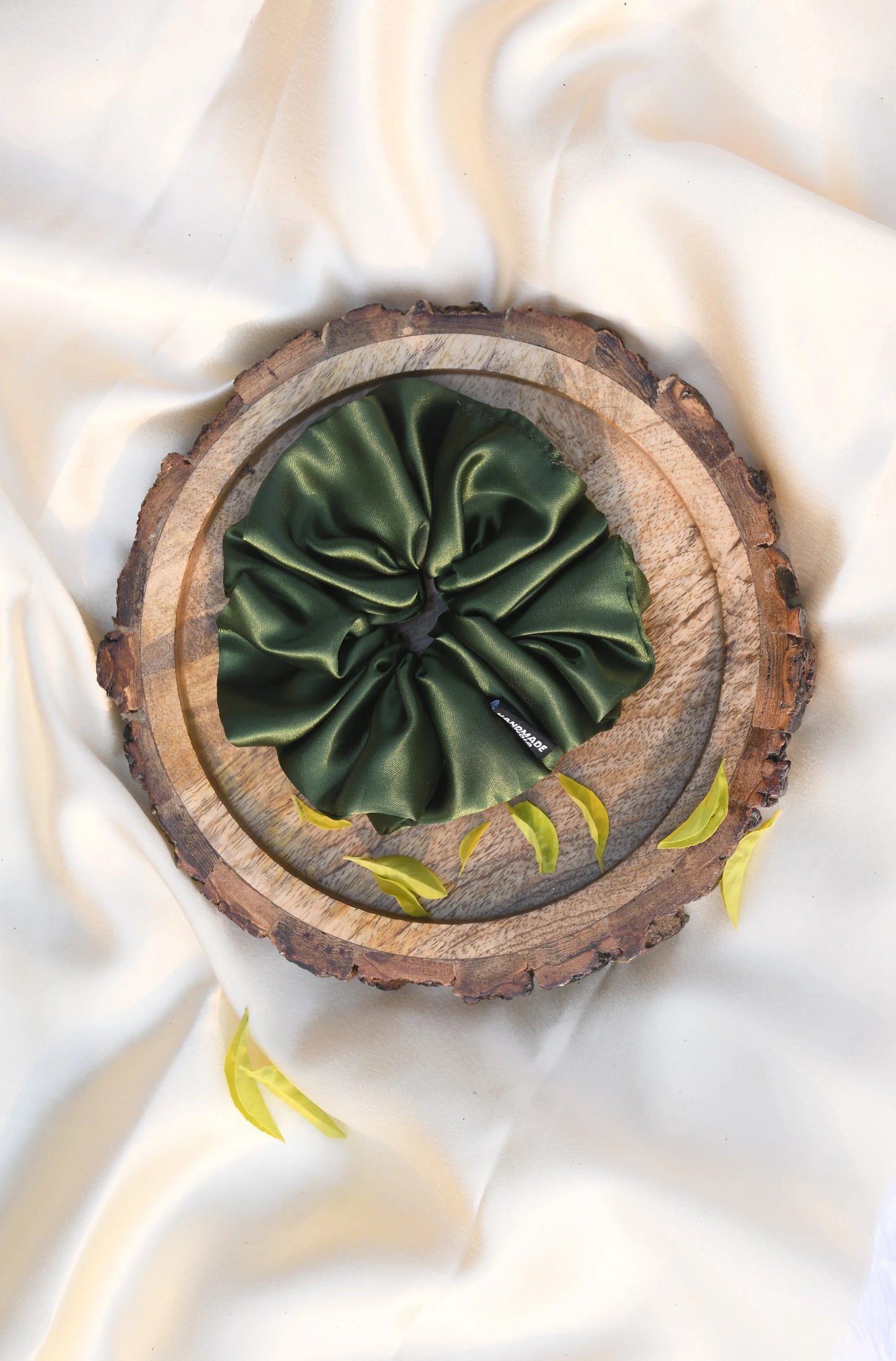 SCRUNCHIE |  FOREST GREEN  COLOUR  | SATIN FABRIC