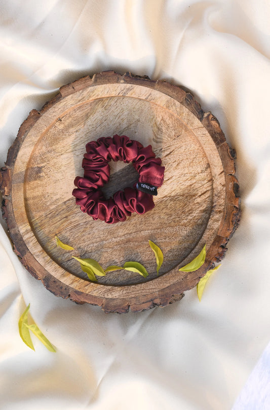 SCRUNCHIE |  MAROON COLOUR  | SATIN FABRIC