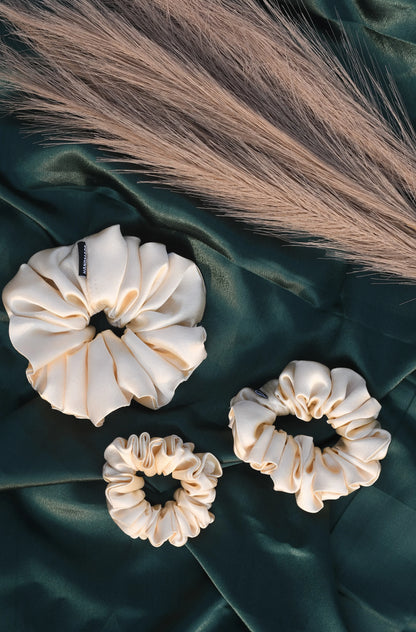 SCRUNCHIE |  SOFT CREAM COLOUR  | SATIN FABRIC