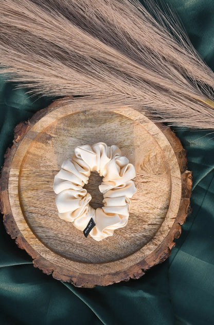 SCRUNCHIE |  SOFT CREAM COLOUR  | SATIN FABRIC
