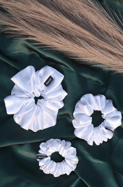 SCRUNCHIE |  WHITE COLOUR  | SATIN FABRIC